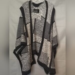Vintage Yigal Azrouel Oversized Patchwork HandKnit Outerwear Poncho **HOST PICK